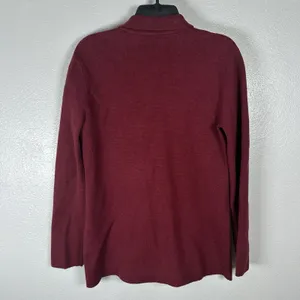 JCrew Sweater Blazer Sz Small Maroon Red Two Button Cardigan Jacket 100% Cotton thumbnail 5