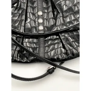 Brighton Black Croc Embossed Patent Leather Small Crossbody‎ Bag Designer Purse thumbnail 3