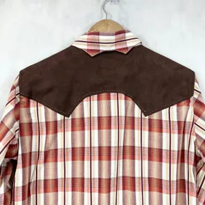 B&D Panhandle Slim Women Western Shirt Large‎ Plaid Pearl Snap Cowgirl Rodeo Y2K thumbnail 5