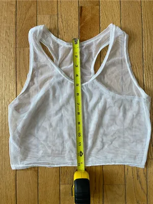 Women's Sheer White Scoop Neck Camisole Tank thumbnail 3