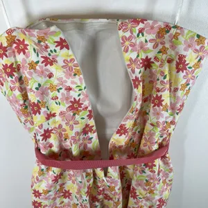Vtg Lilly Pulitzer Pink Waist Ribbon‎ Tie Floral Lace Strapless Dress EUC Size 4 thumbnail 10