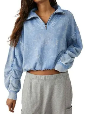 Free People FP Movement Valley Girl Sweatshirt in Cloudy Waters thumbnail 1