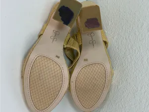Jessica Simpson JS-Diza Raffia Block Heel Mule Sandals Women Size 8M Beige Woven thumbnail 5