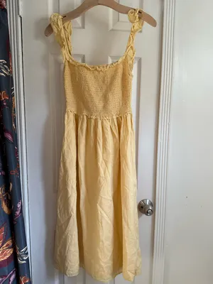 Aritzia Wilfred Reminisce Dress Pastel Yellow Size Small thumbnail 4