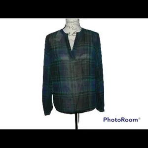 ✨ A New Day Women's Long Sleeve Plaid Popover Blouse✨ thumbnail 3