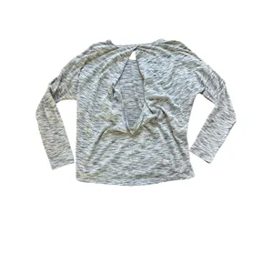 Lululemon Get Set L/S Top Womens M‎ Tiger Space Dye Black & White Open Back thumbnail 4