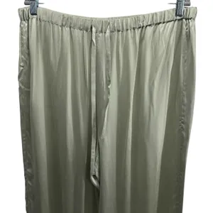 Clio 100% Silk Sage Green Drawstring Pants Pajama Career Luxury Old‎ Money L thumbnail 3