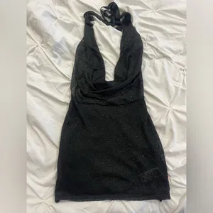 Elegant Black Halter Dress Size 2 thumbnail 2