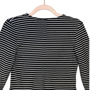 Express Womens Black White Striped V-Neck Long Sleeve Bodycon Midi Dress Medium‎ thumbnail 10