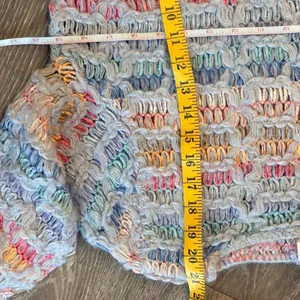 VTG 80s Bonnie and Bill Pastel Rainbow Textured‎ Open Knit Sweater Granny Small thumbnail 12