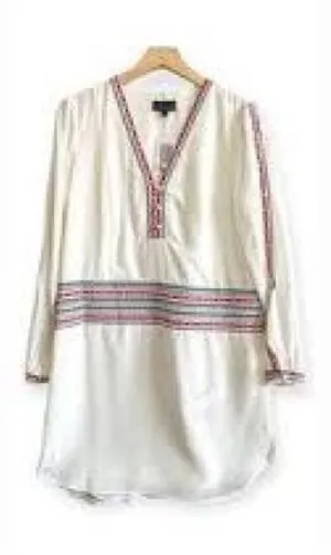 INTERMIX‎ Embroidered Silk Tunic Dress thumbnail 1