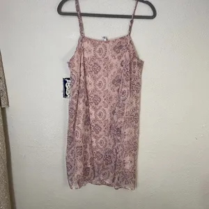 Mudd Pink Floral Slip Dress Womens XL Adjustable Straps Boho Sheer Overlay thumbnail 4