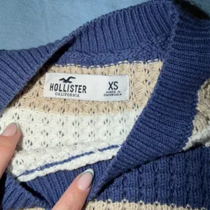 Hollister Navy and Beige Striped Sweater thumbnail 2