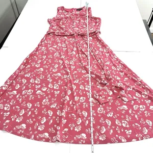 Ralph‎ Lauren Peach Floral Fit Flare Sleeveless Stretch Midi Dress Size 10 thumbnail 9