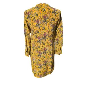 Madewell x Karen Walker Floral Print Dress Mock‎ Neck Long Sleeve Yellow Size 2 thumbnail 5