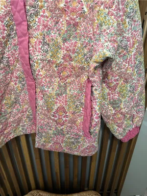 Vintage Snug Suit Floral Quilted Jacket Heritage Pink Calico Coat M thumbnail 6