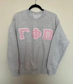 Gray Crewneck Sweatshirt with Gamma Phi Beta letters thumbnail 1