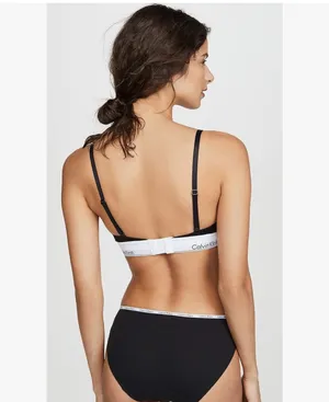 Calvin Klein Women's Modern Cotton Lightly Lined Triangle Wireless Bralette thumbnail 2