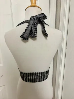 Antistar Black Gingham Crop Top thumbnail 3