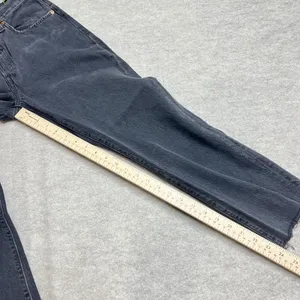Levis 501 Original Fit‎ Straight Leg Jeans Faded Black Raw Hem W26 EUC Classic thumbnail 5