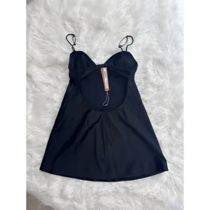 Skims Satin Mini Dress Obsidian Size XXS thumbnail 7