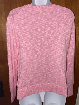 J. Crew Pink & White Heathered Sweater Size Small thumbnail 6