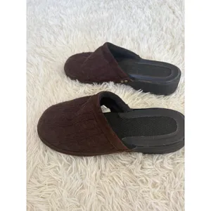 Cable Knit Slippers Mules‎ Clogs Brown Acrylic Cozy Comfort Slip On Shoes thumbnail 4