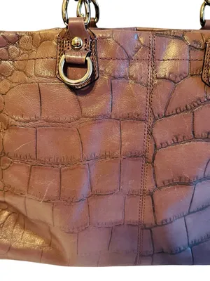 Coach Navy Gray Ashley Crocodile Carryall thumbnail 8