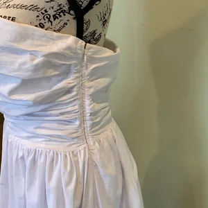 NEW Rhythm. Women’s Large White Strapless Cotton Linen Blend Mini Dress thumbnail 3