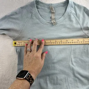Lululemon 4 Run Swiftly Tech Long Sleeve Aquamarine Seamless Thumbholes Athletic thumbnail 8