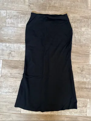 Anthropology Linen/Viscose Black Midi Skirt thumbnail 2