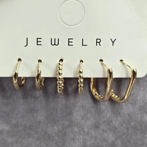 Gold Small Hoops Ring Dangle Earrings Fashion‎ Jewelry thumbnail 1