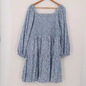 Old Navy Floral Tiered Mini Dress Womens Size XL Blue Ditzy Floral Milkmaid NWT thumbnail 4