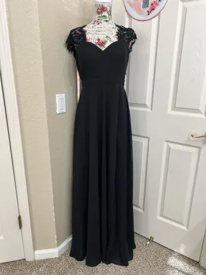 Lulu's Momentous Moments Black Lace Backless Maxi Dress thumbnail 2