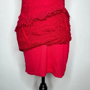 Free People FP Intimately Red Daydream Lace Bodycon Dress SMALL thumbnail 6