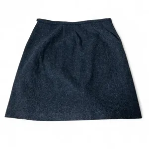 Eddie Bauer Gray 100% Wool Wrap Mini Dark Academia Skirt Lined‎ Size 14 Preppy thumbnail 2