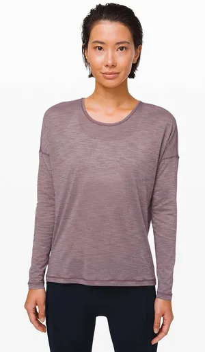 Lululemon 6 Get Set Long Sleeve Heathered Smoky Blush Frosted Mulberry Luon thumbnail 1