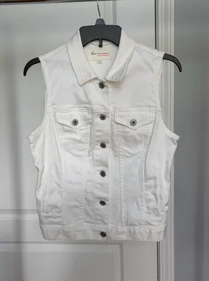 Vince Camuto White Sleeveless Jacket Vest thumbnail 1