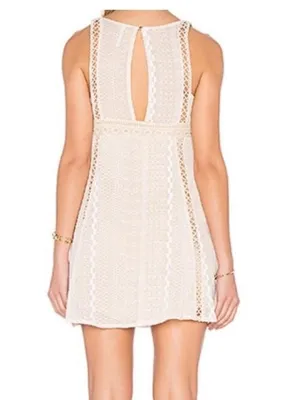 Free People Wherever you go mini dress tan ivory Size 6. thumbnail 2