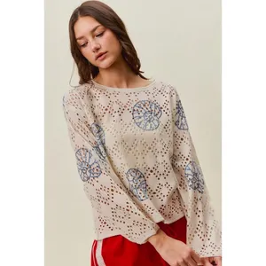 SO ME Seashell Lightweight Sweater Top thumbnail 6