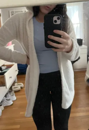 White Fuzzy Cardigan thumbnail 3