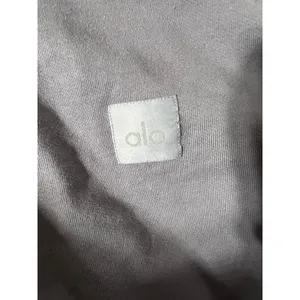 Alo Cropped Hoodie With Full Zip & Hood XS Soft Cotton Blend Charcoal Gray thumbnail 7