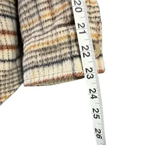 Joie Plaid Shacket Womens L Tan Beige Rustic Jacket thumbnail 11