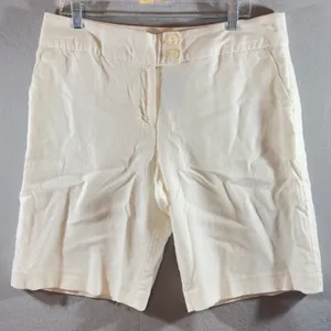19 | Coastal Summer Resortwear Linen Blend Bermuda Shorts Arctic White Womens 14 thumbnail 1