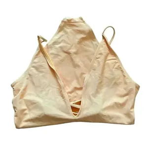 Yellow Beachy Cut Out Plunge One Piece Adjustable Straps Swimming Suit Sz M/L thumbnail 8