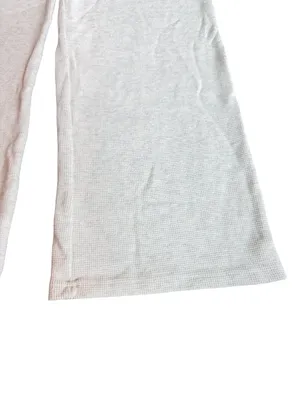 Brandy Melville Cream Wide Leg Sweatpants Waffle Knit Stretch Size Small Women's thumbnail 5