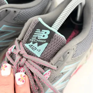 New Balance 412 v3 Womens Trail Running Shoes Grey Pink Teal WTE412H3 Size 9.5 D thumbnail 3