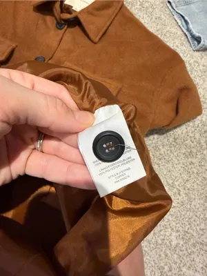Thread & Supply Warm Fleece Button Front Shacket Jacket Brown Size Medium thumbnail 3
