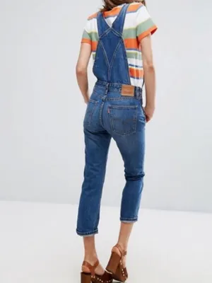 Levi’s Orange Tab Front Zip Overalls 28 thumbnail 5