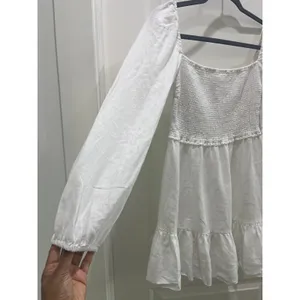 Aritzia Wilfred Tempest White Organic Linen Mini Dress Sz S thumbnail 5